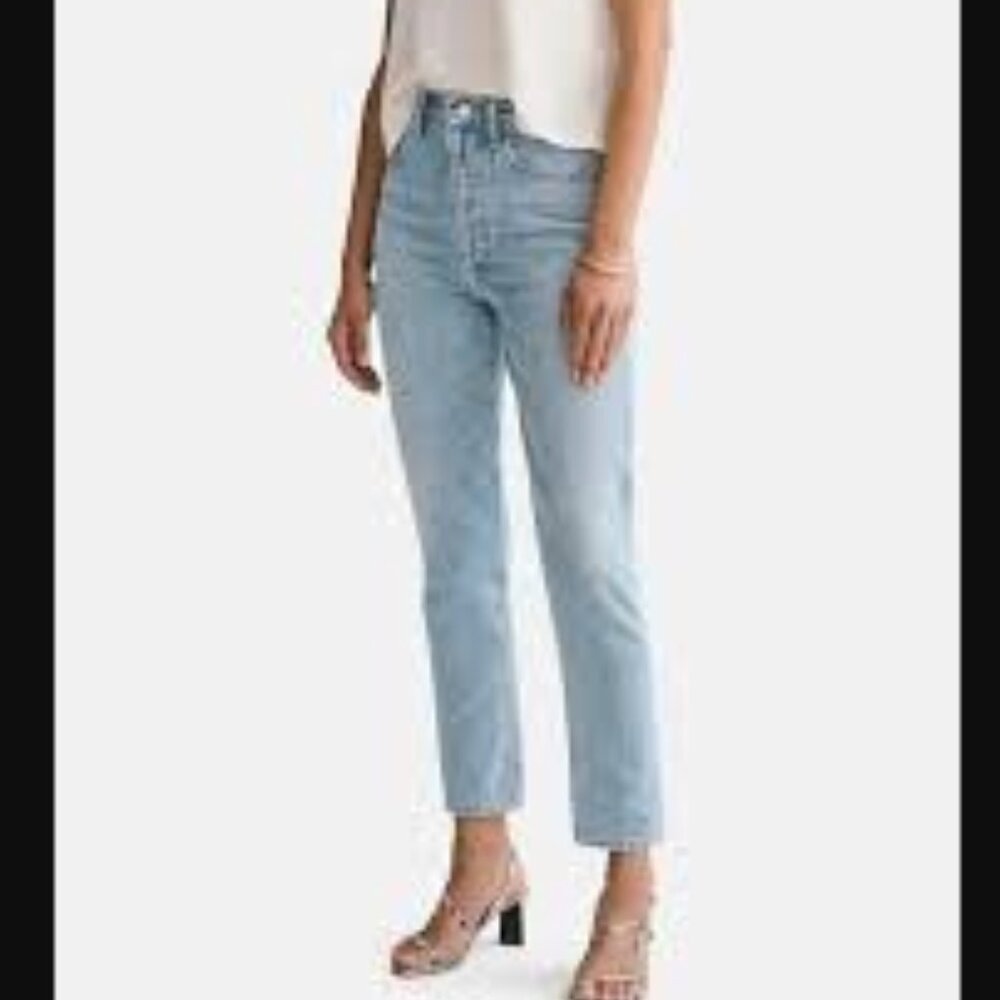 Agolde Riley High Rise Straight Crop Jeans in Renewal